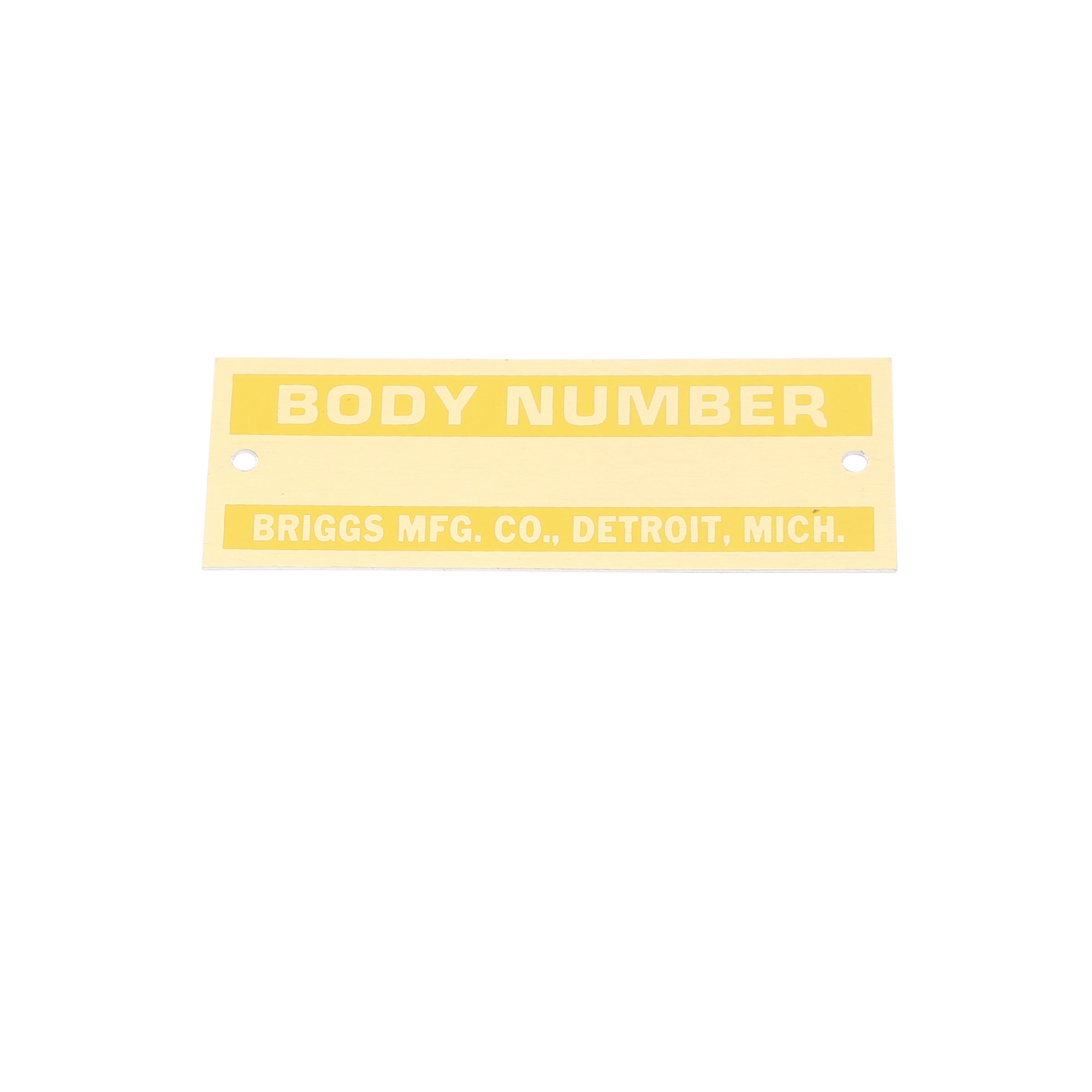Body Plate (Briggs) • 1928-31 Model A Ford