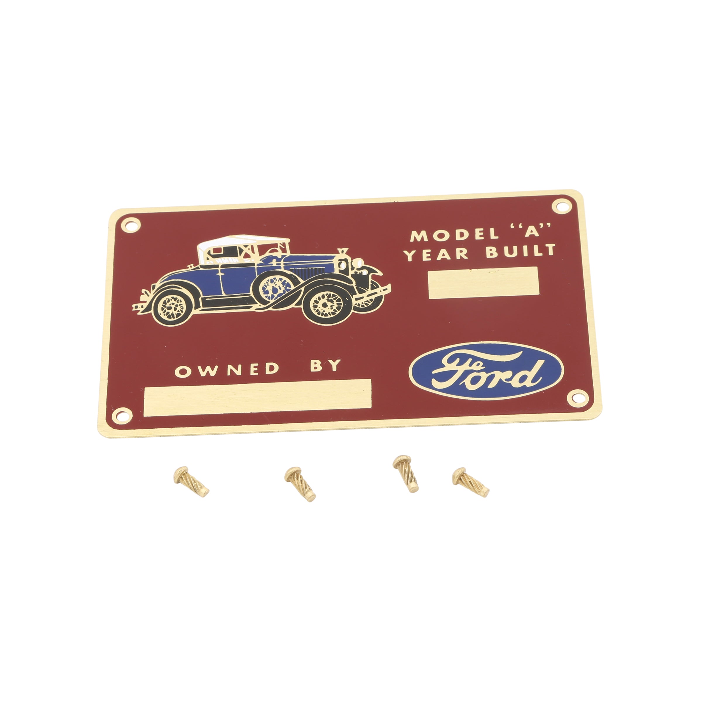 Owner's Plate • 1928-31 Model A Ford