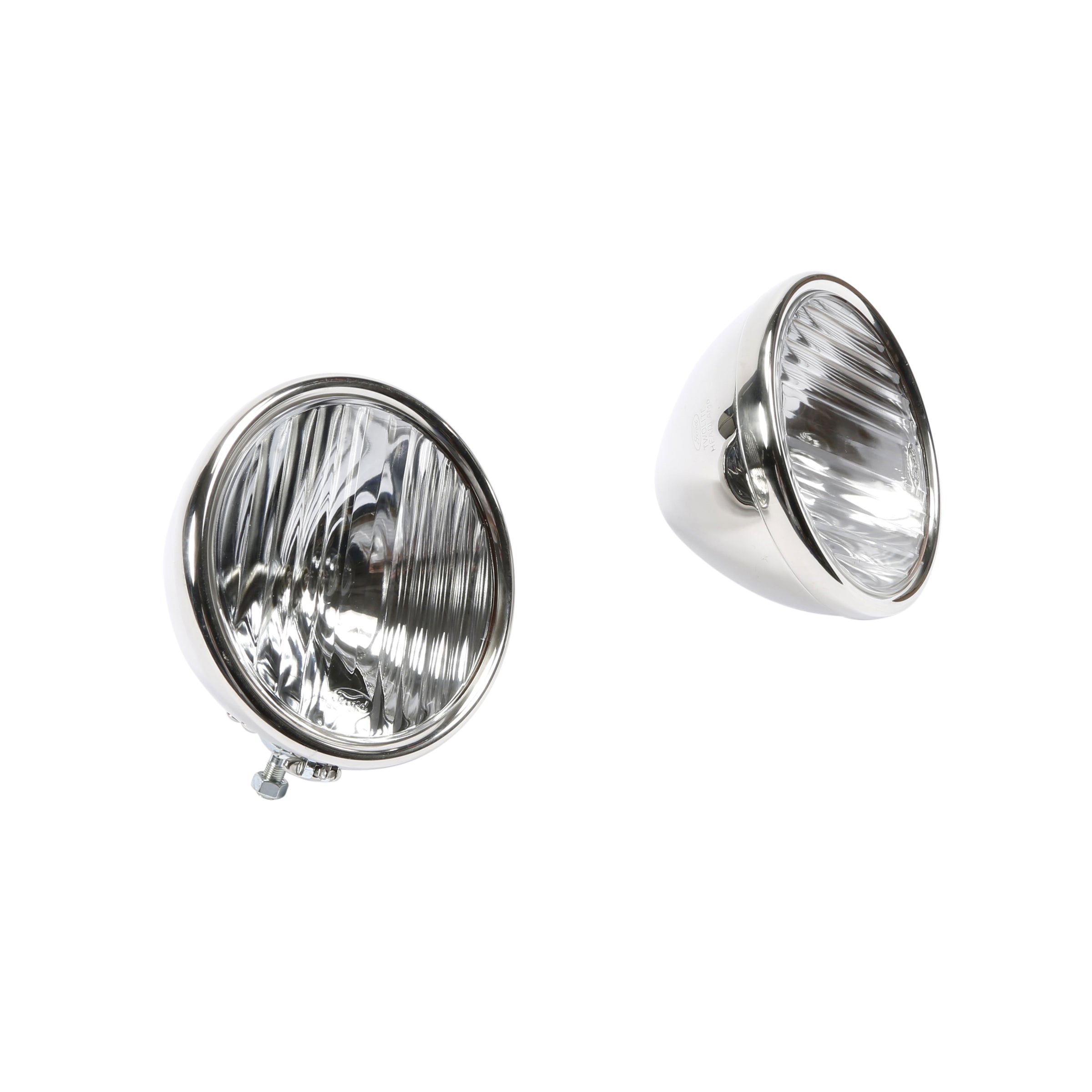 Headlights (6 Volt 1 Bulb Reflector Stainless w/ Fluted Lens) • 1928-29 Model A Ford