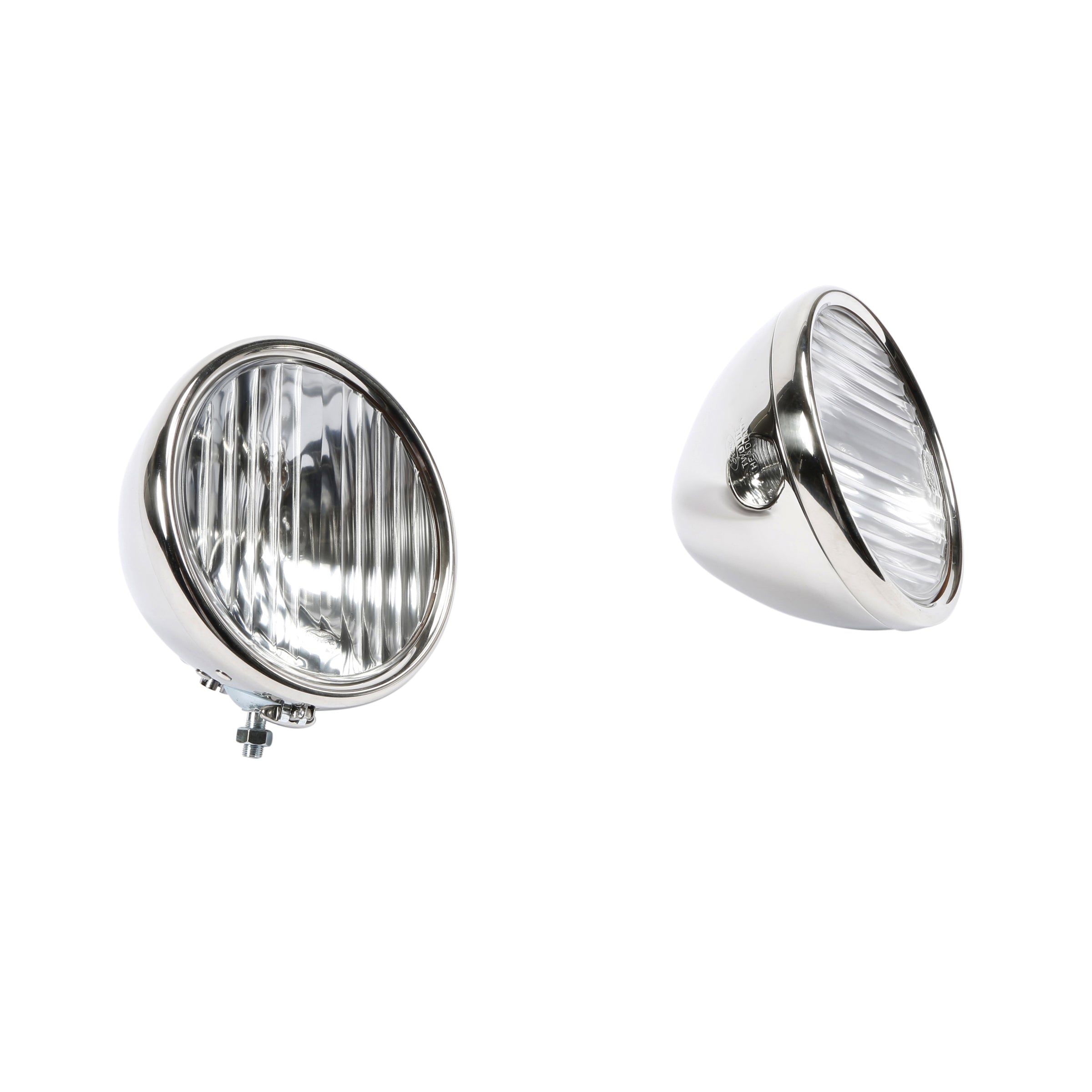 Headlights (6 Volt 2 Bulb Reflector Stainless w/ Fluted Lens) • 1928-29 Model A Ford