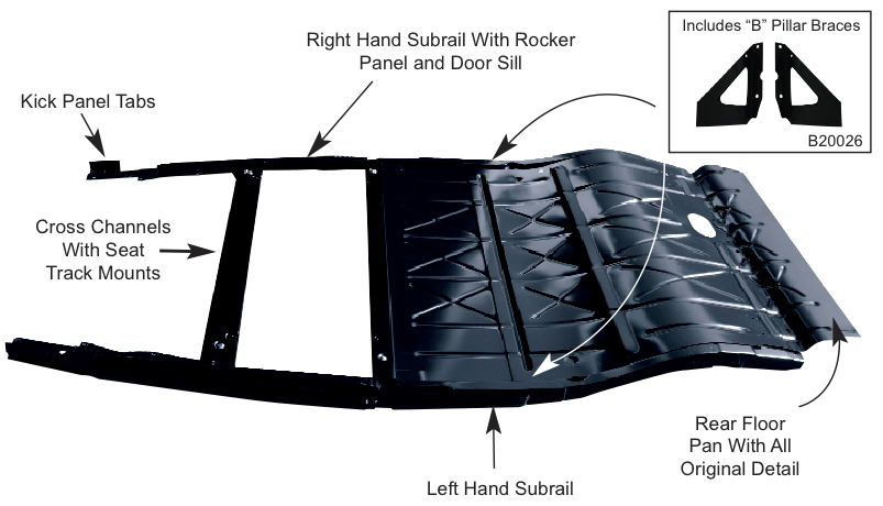 Floor Assembly (Complete With Pan) • 1932 Ford 5-Window