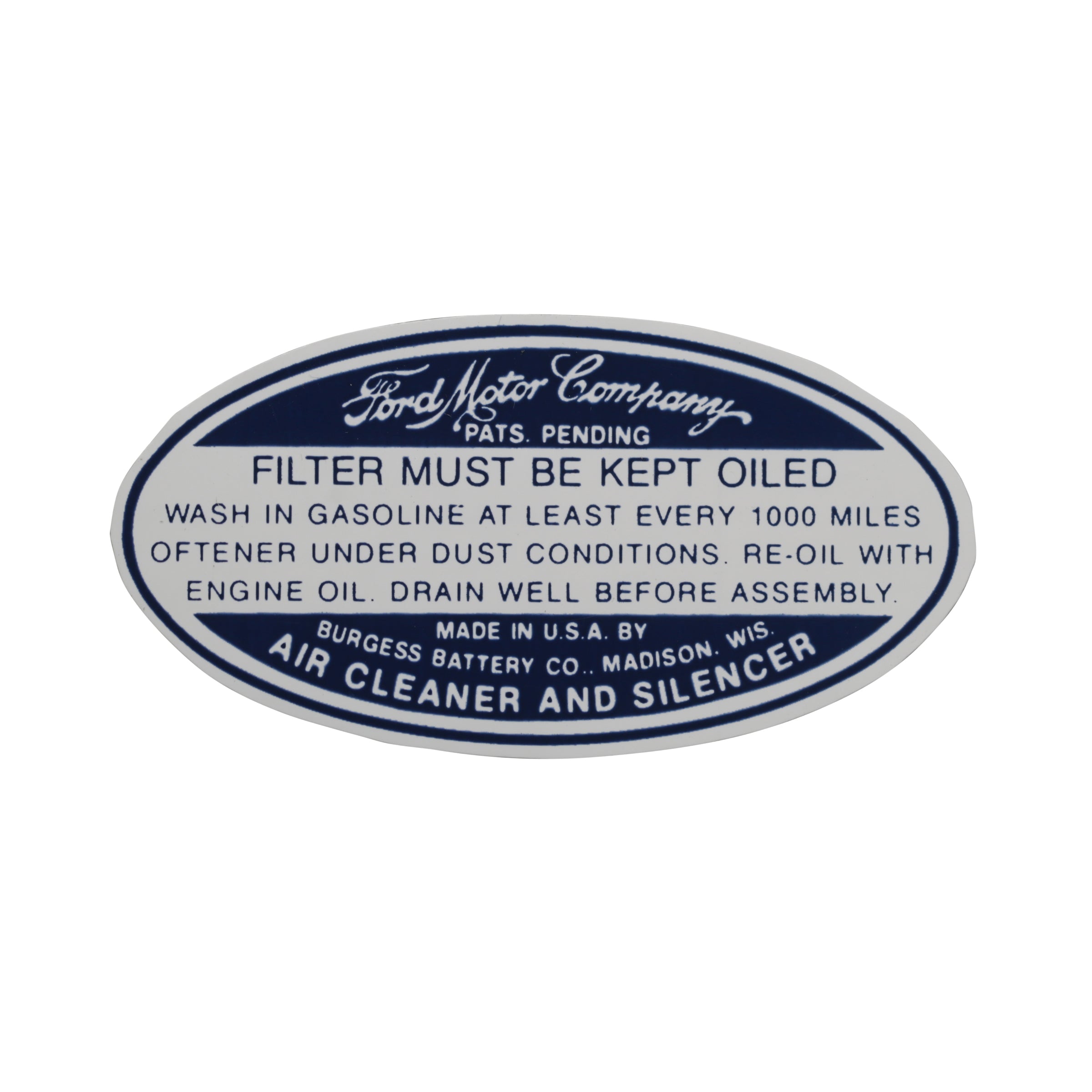 Air Cleaner Decal • 1934-36 Ford