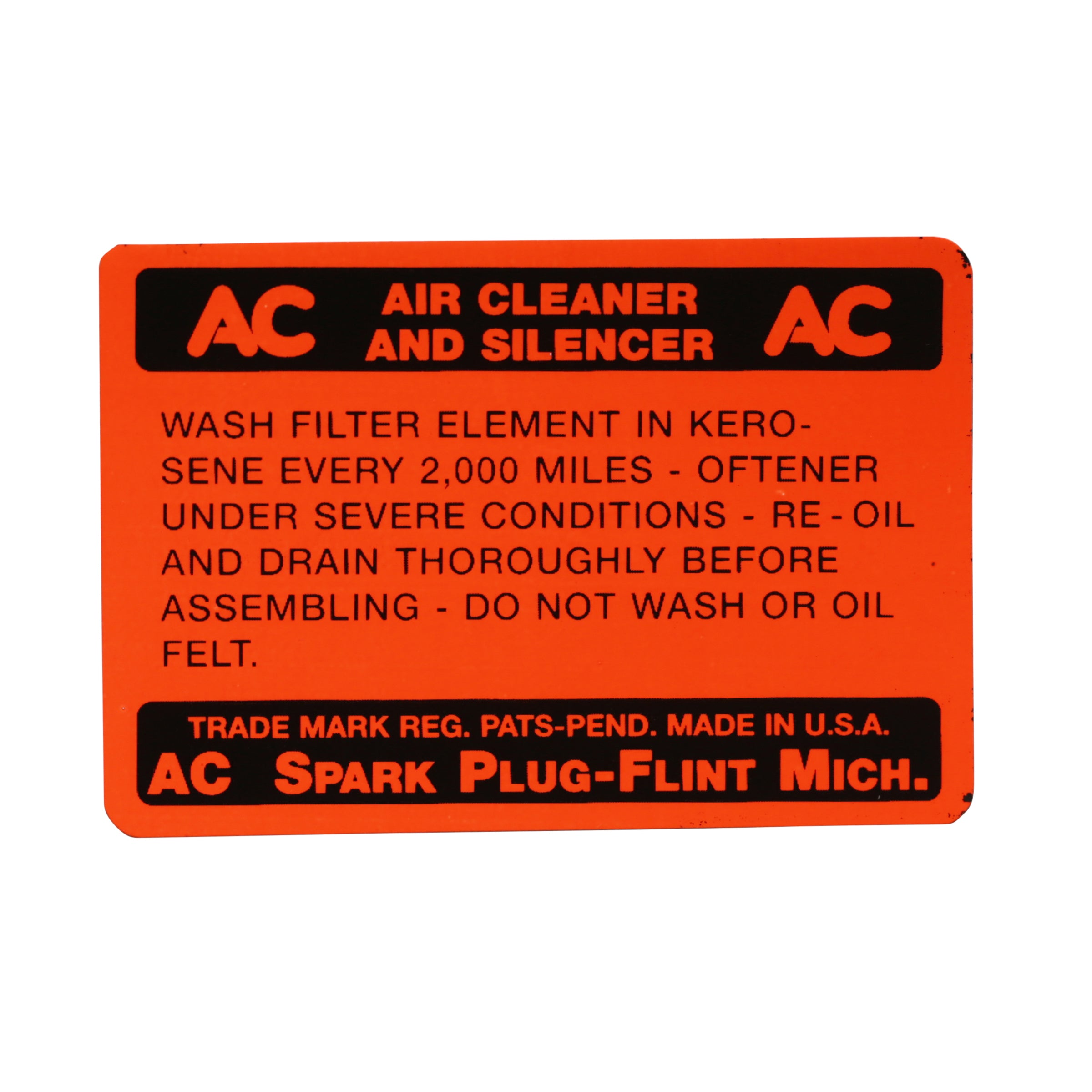 Air Cleaner Decal • 1933 Ford
