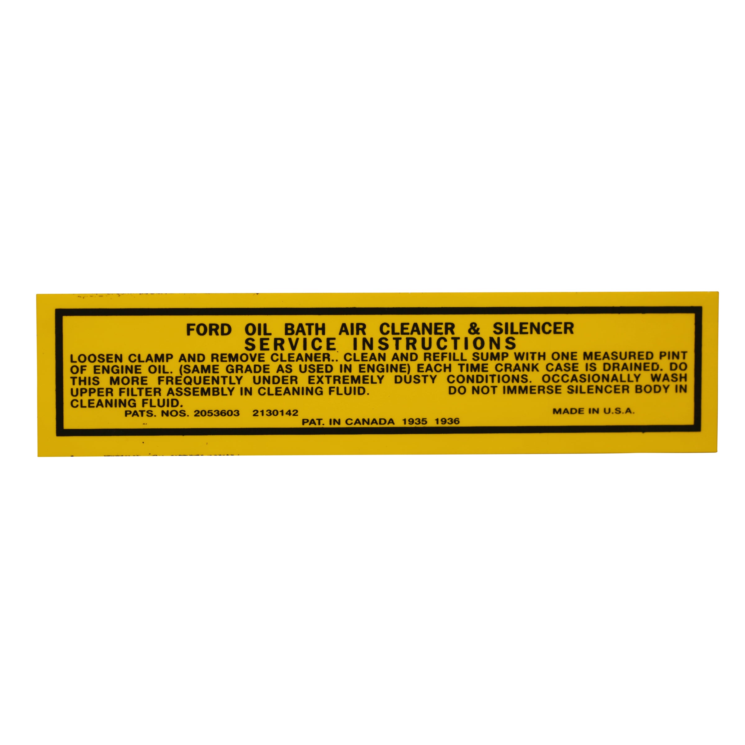 Air Cleaner Decal • 1942-48 Ford