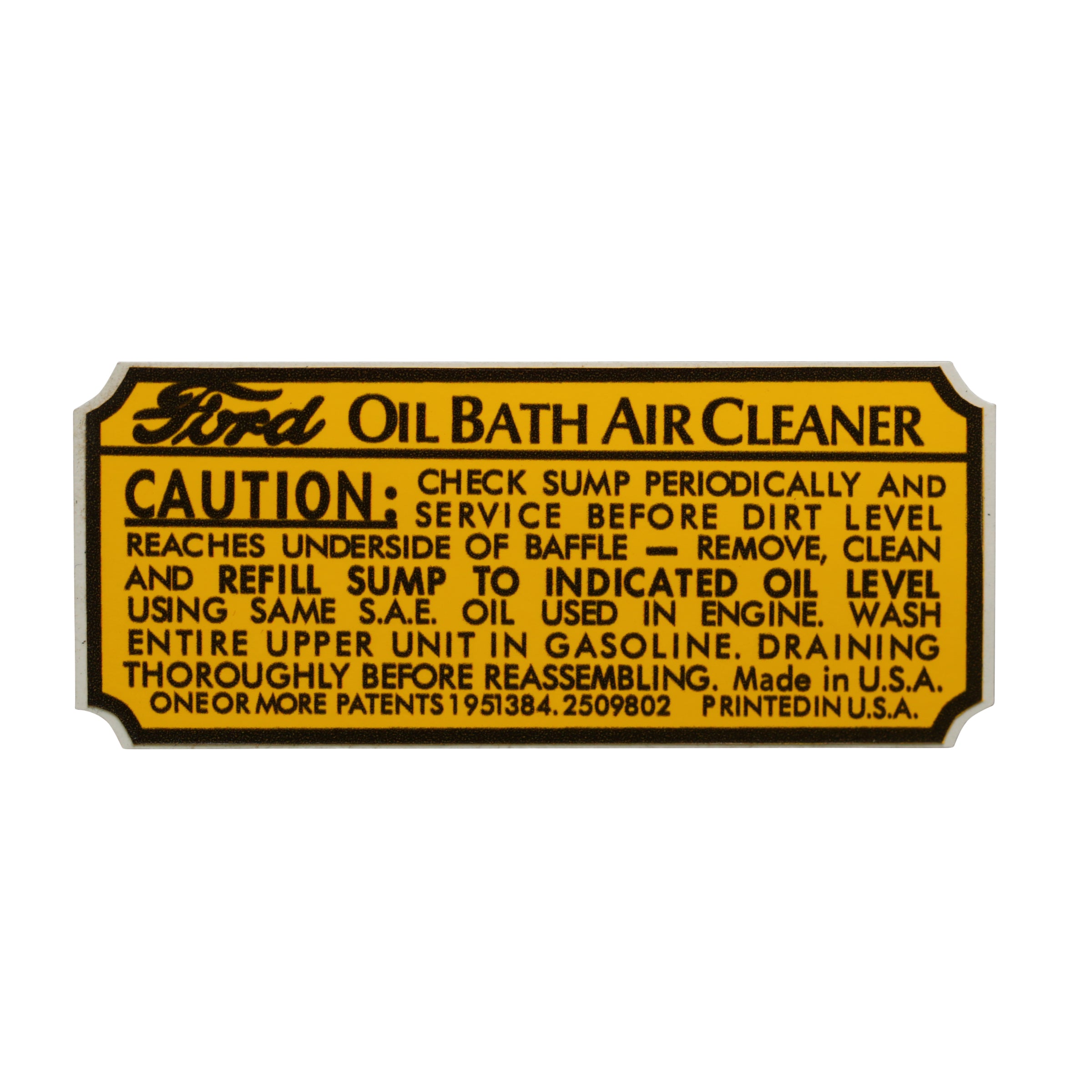 Air Cleaner Decal • 1939-41 Ford