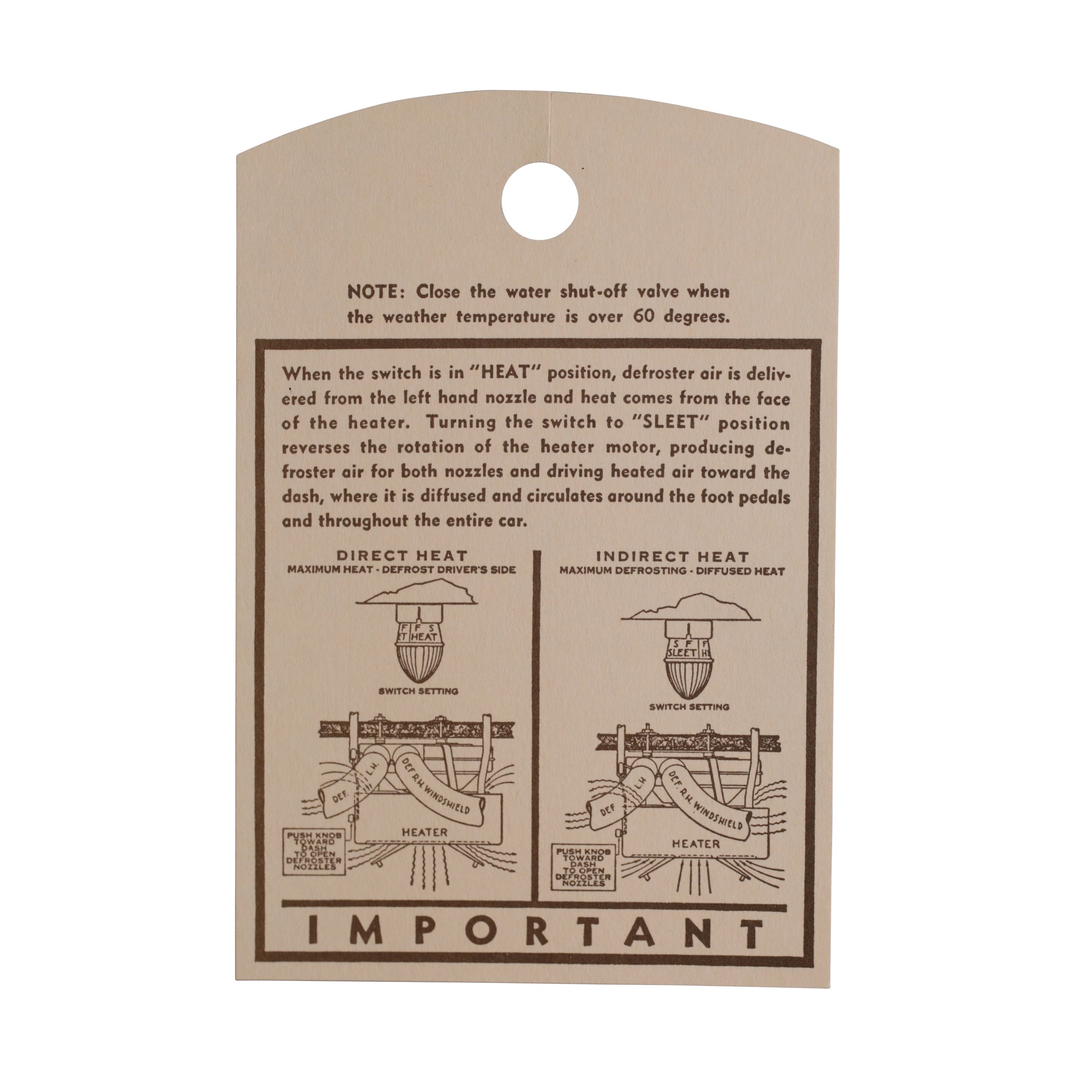 Interior Tag • 1939-40 Ford