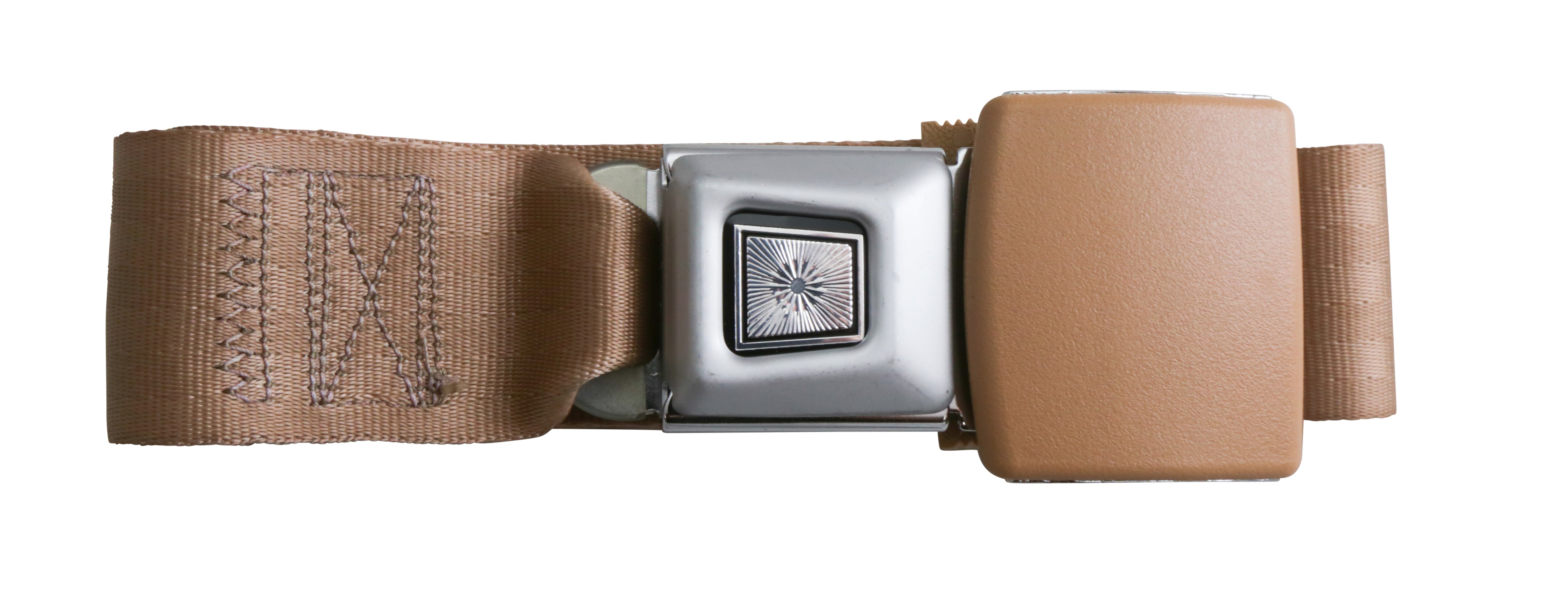 Seat Belt (Deluxe Metal Push Button Tan 60
