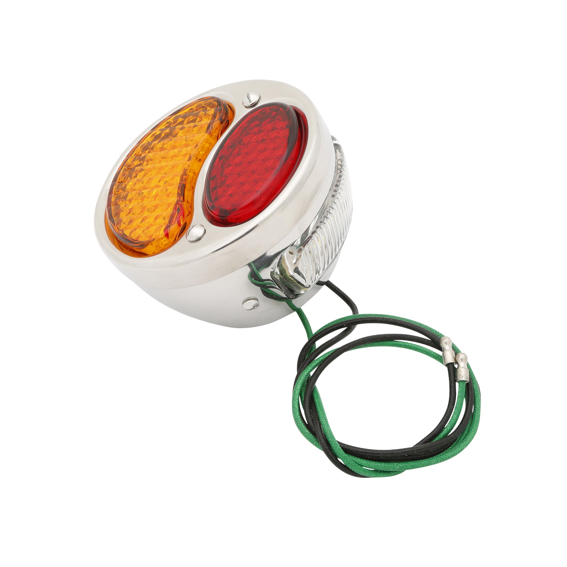 Taillight (LED 6 Volt Red/Amber Lens) • 1928-31 Model A Ford Stainless Steel Left