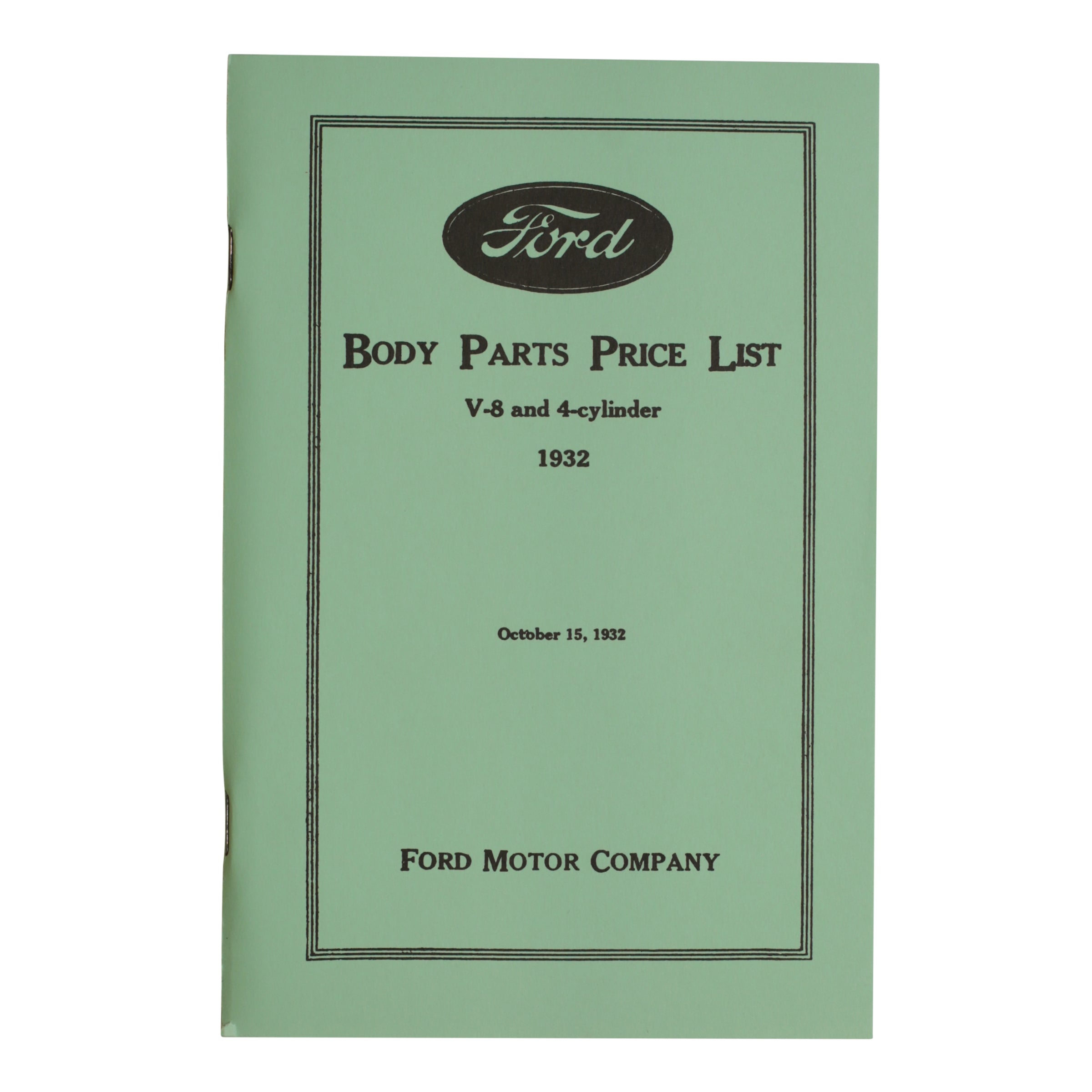 Ford Body Parts List • 1932 Ford