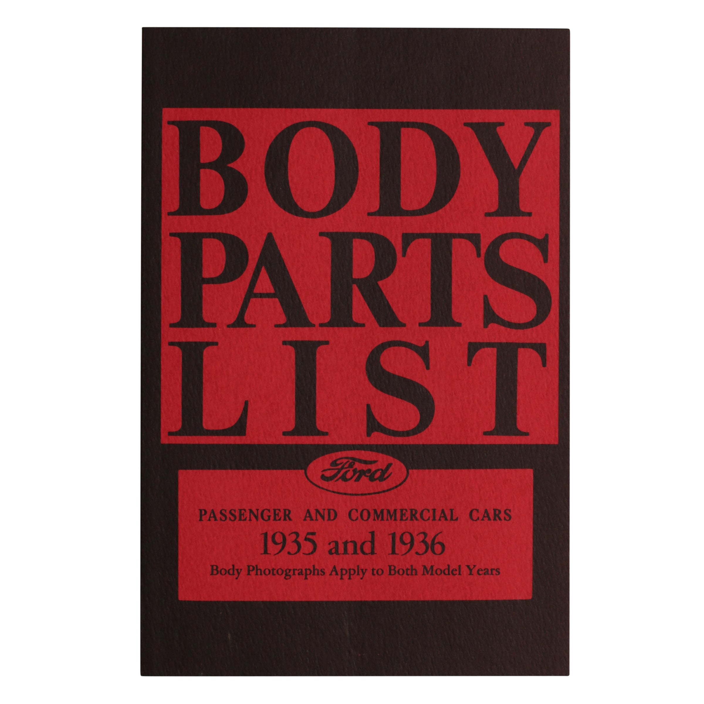 Ford Body Parts List • 1935-36 Ford