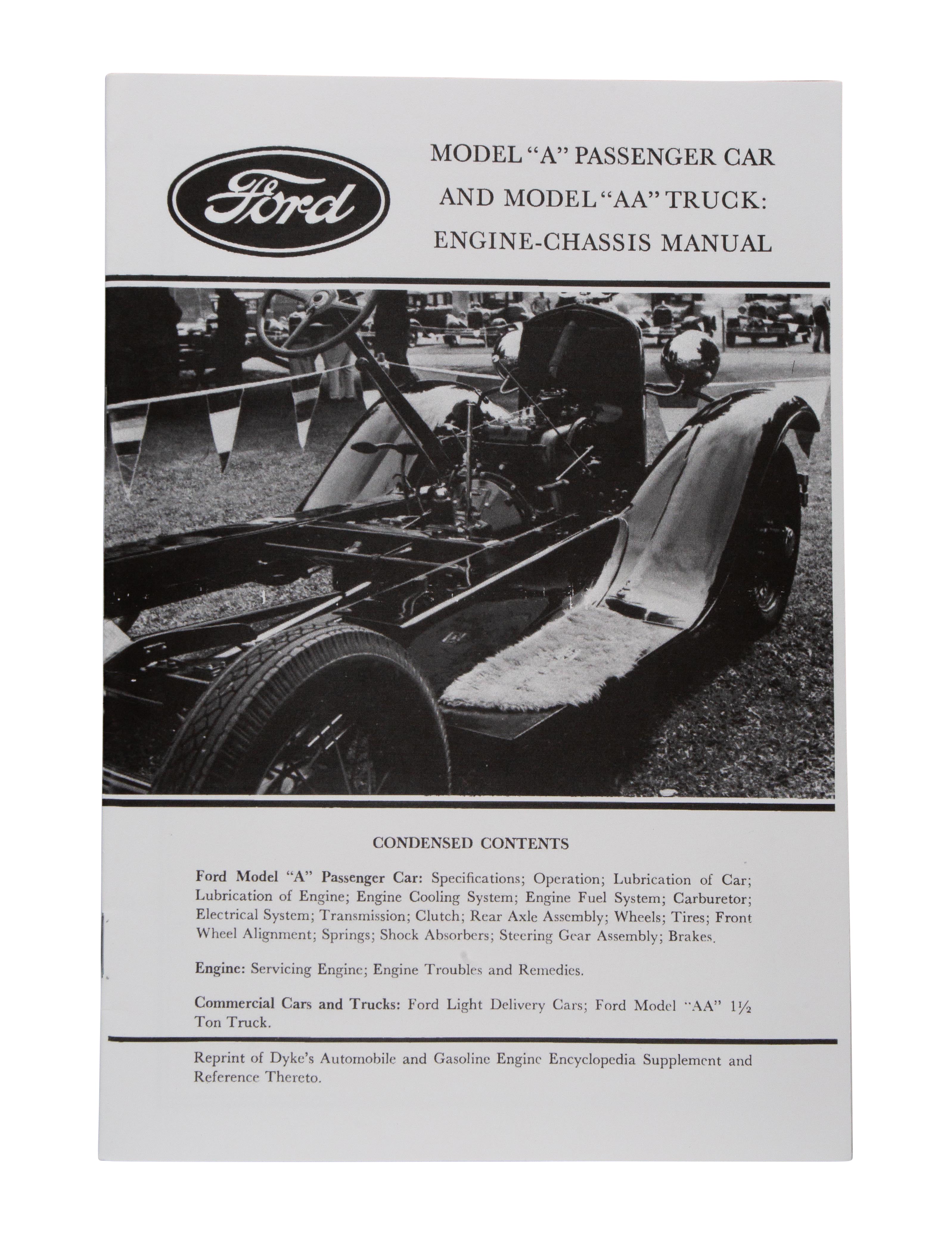 Ford Model A & AA Truck Engine Chassis Manual