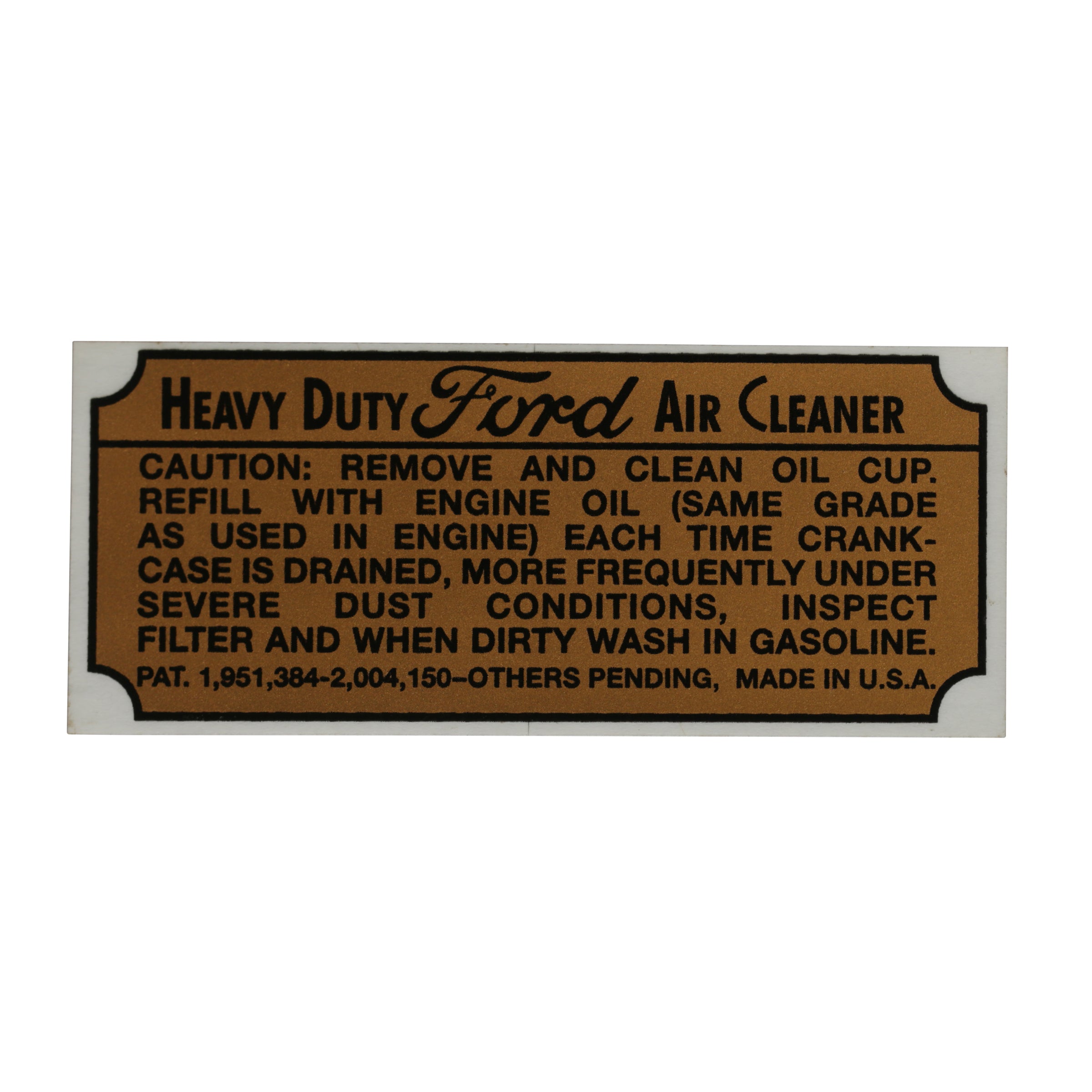Air Cleaner Decal • 1939-41 Ford