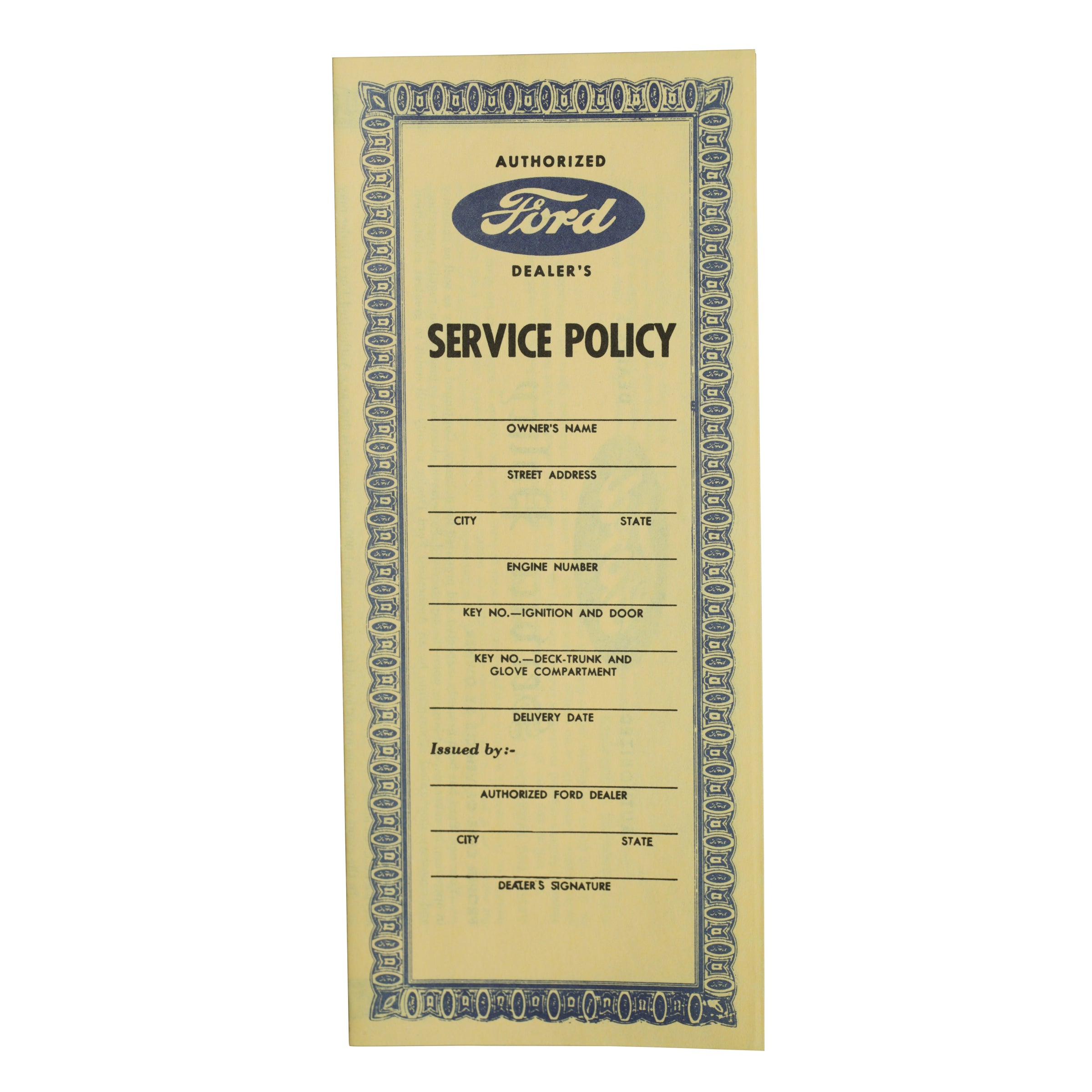 Service Policy • 1939-41 Ford